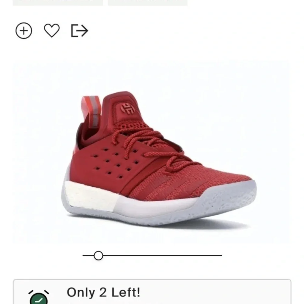 𝅺adidas Men’s Harden Volume 2 Bold Red Shoes‎ Size 9